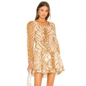 Ulla Johnson Naiara Ruffled Trim Mini Dress in Sand